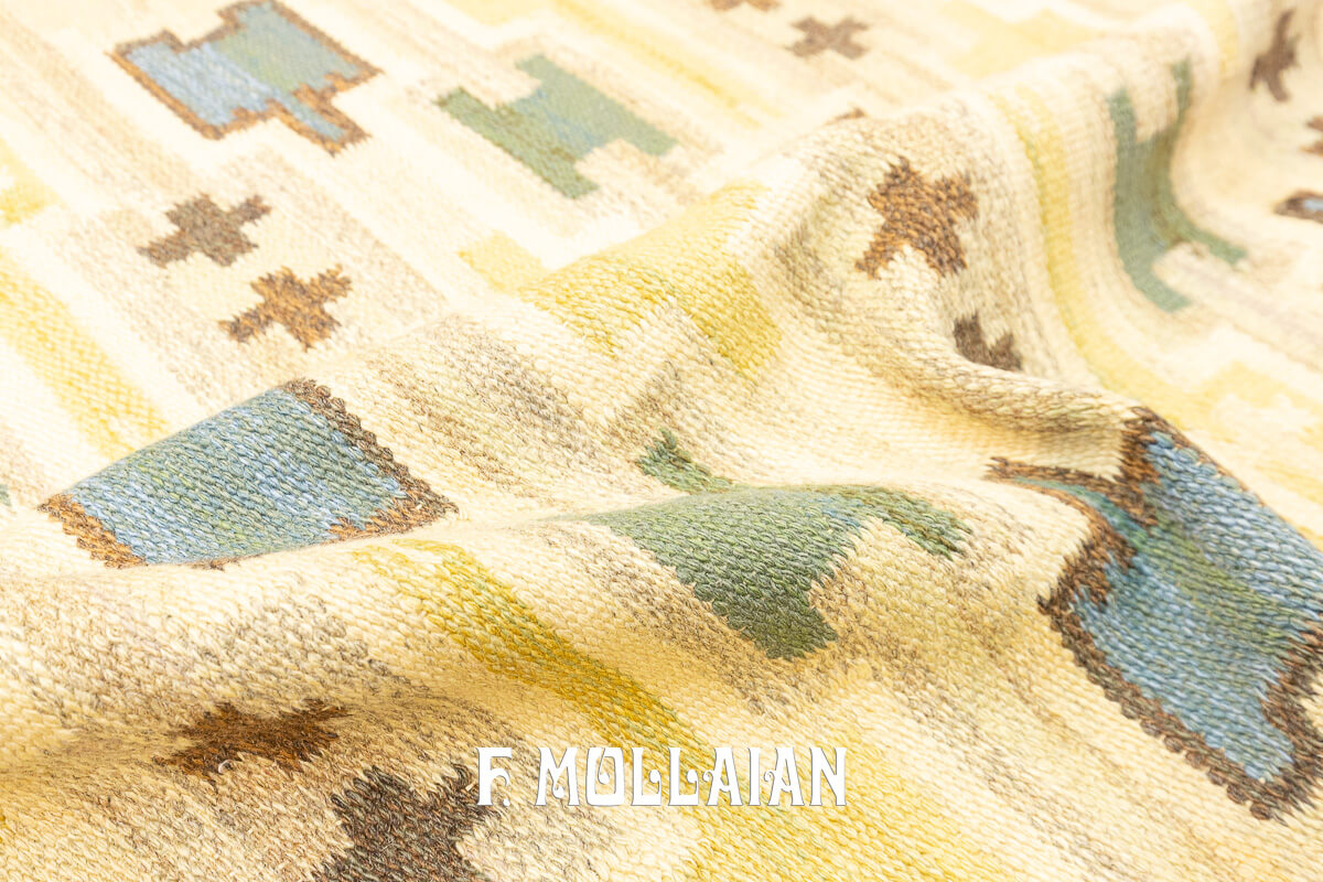 Rollakan Swedish Flat-weave Rug Color Beige n°:485611